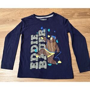 Lot of 2 Eddie Bauer Boys Long Sleeve Shirts Size 5-6 Blue